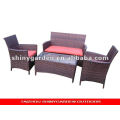 Shinyagrden Coussin Siège Jardin Patio Pelouse Sectionnel Canapé Meubles En Osier Ensemble Extérieure PE Café